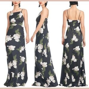 NWT $350 SACHIN & BABI [ 4 ] High Neck Shyla Gown In Obsideon Blooms Black U1584